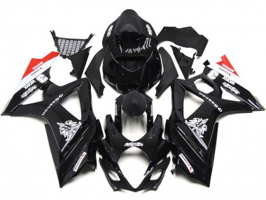 07-08 Negro Personalizado Con Un Toque De Blanco & Rojo GSXR 1000 Carenados Moto