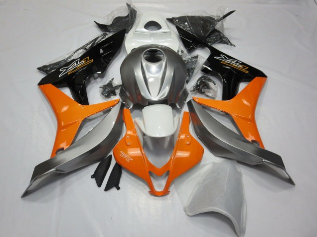 07-08 Plata Blanco & Naranja CBR600RR Carenados Moto 07-08 Plata Blanco & Naranja CBR600RR Carenados Moto
