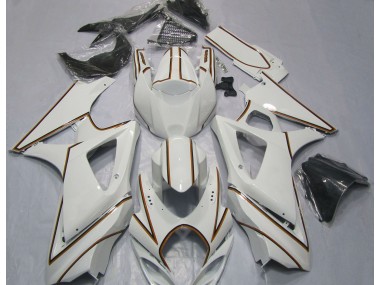 07-08 Raya Pin Naranja Blanco Brillante GSXR 1000 Carenados Moto