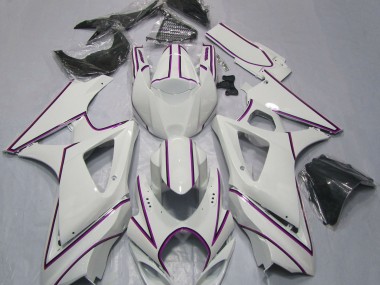 07-08 Raya Pin Rosa Blanco Brillante GSXR 1000 Carenados Moto