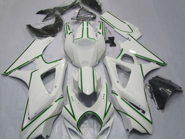 07-08 Raya Pin Verde Blanco Brillante GSXR 1000 Carenados Moto