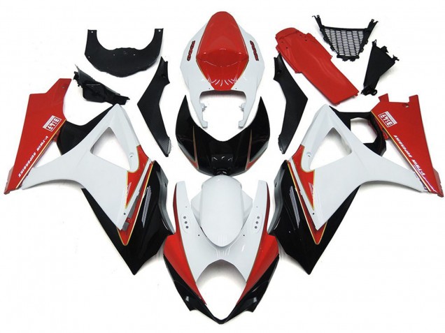 07-08 Rojo & Blanco Personalizados Con Negro GSXR 1000 Carenados Moto 07-08 Rojo & Blanco Personalizados Con Negro GSXR 1000 Carenados Moto