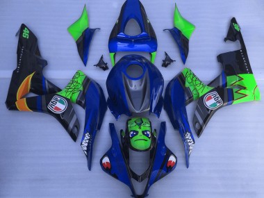 07-08 Tiburón Azul & Verde CBR600RR Carenados Moto