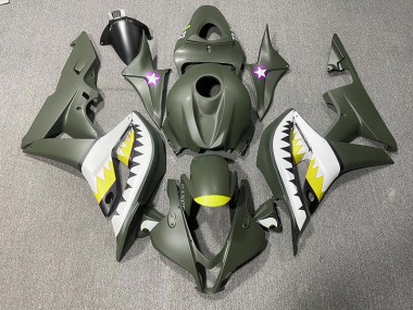 07-08 Tiburón Verde Mate & Amarillo CBR600RR Carenados Moto