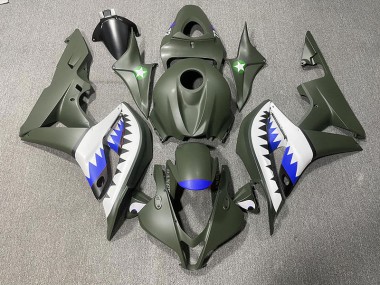 07-08 Tiburón Verde Mate & Azul CBR600RR Carenados Moto