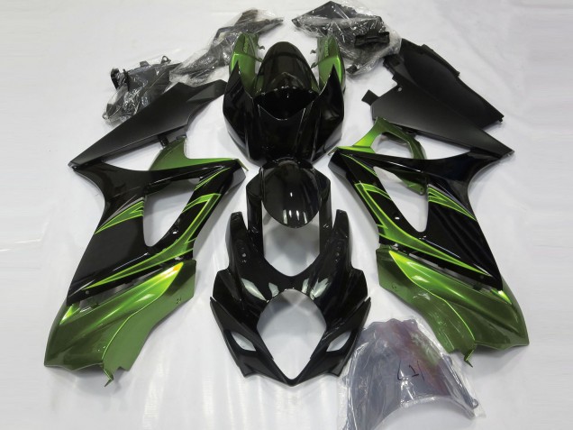 07-08 Verde Eléctrico & Negro Brillante GSXR 1000 Carenados Moto 07-08 Verde Eléctrico & Negro Brillante GSXR 1000 Carenados Moto