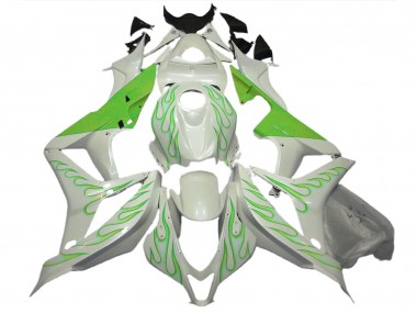07-08 Verde Lima Llama Sobre Blanco CBR600RR Carenados Moto