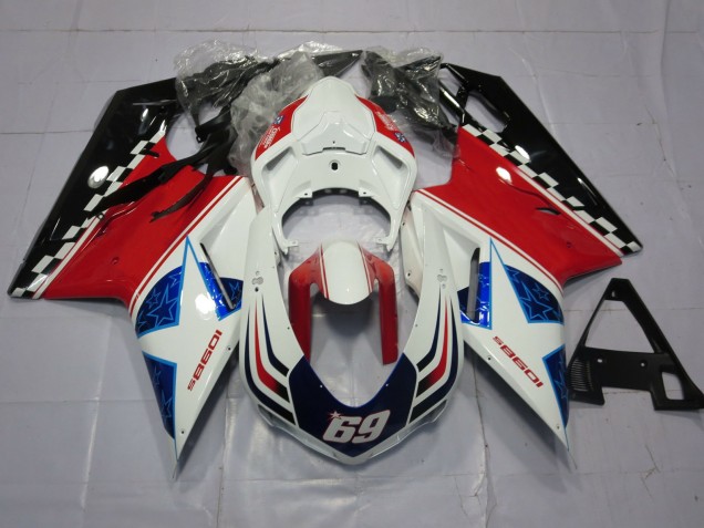 07-14 69 Blanco & Rojo Ducati 848 1098 1198 Carenados Moto 07-14 69 Blanco & Rojo Ducati 848 1098 1198 Carenados Moto
