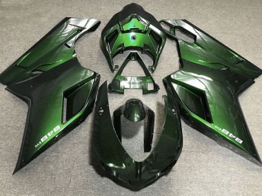 07-14 De Color Verde Oscuro Ducati 848 1098 1198 Carenados Moto
