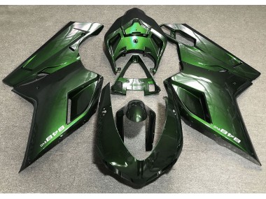 07-14 De Color Verde Oscuro Ducati 848 1098 1198 Carenados Moto