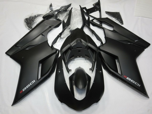 07-14 Negro Mate Con Rojo Ducati 848 1098 1198 Carenados Moto 07-14 Negro Mate Con Rojo Ducati 848 1098 1198 Carenados Moto
