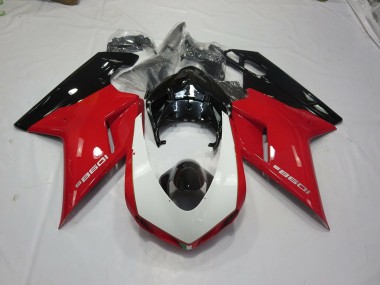 07-14 Negro Rojo & Blanco Ducati 848 1098 1198 Carenados Moto