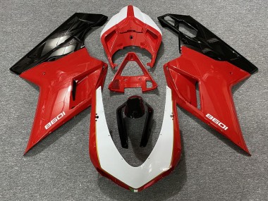07-14 Negro Rojo Blanco Ducati 848 1098 1198 Carenados Moto