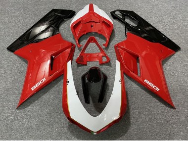 07-14 Negro Rojo Blanco Ducati 848 1098 1198 Carenados Moto