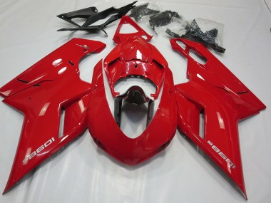 07-14 OEM Estilo Rojo Brillante Ducati 848 1098 1198 Carenados Moto