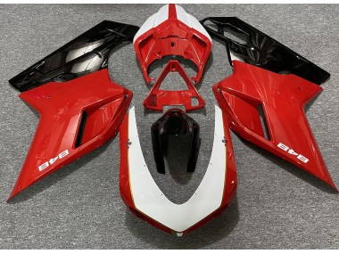 07-14 Rojo Brillante & Blanco (Etiqueta 848) Ducati 848 1098 1198 Carenados Moto
