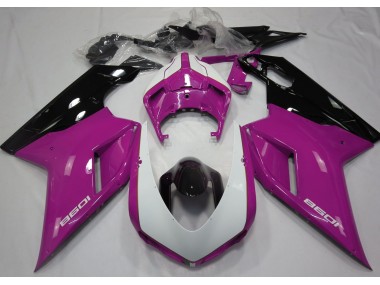 07-14 Rosa Brillante & Blanco Ducati 848 1098 1198 Carenados Moto