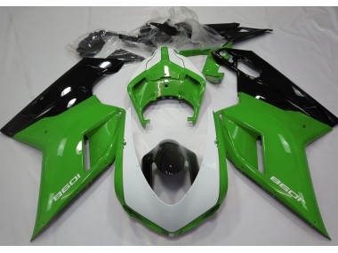07-14 Verde Brillante & Blanco Ducati 848 1098 1198 Carenados Moto