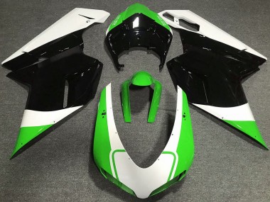 07-14 Verde Brillo Blanco & Negro Ducati 848 1098 1198 Carenados Moto