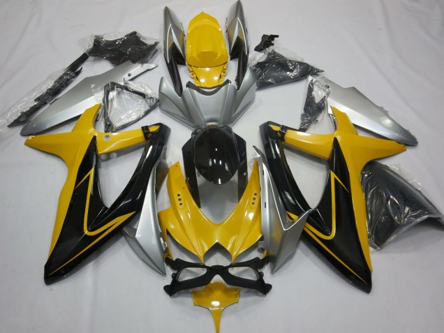 08-10 Amarillo Negro & Plata GSXR 600-750 Carenados Moto 08-10 Amarillo Negro & Plata GSXR 600-750 Carenados Moto