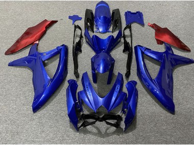 08-10 Azul Oscuro & Rojo GSXR 600-750 Carenados Moto