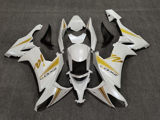 08-10 Blanco Perla & Oro ZX10R Carenados Moto 08-10 Blanco Perla & Oro ZX10R Carenados Moto
