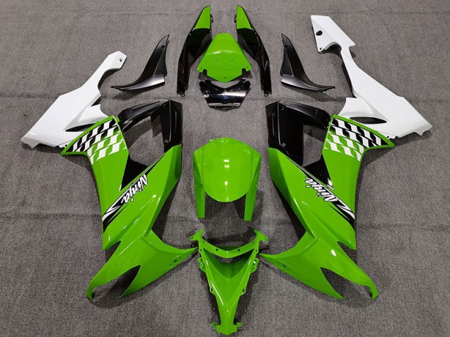 08-10 Cheq Verde & Blanco ZX10R Carenados Moto
