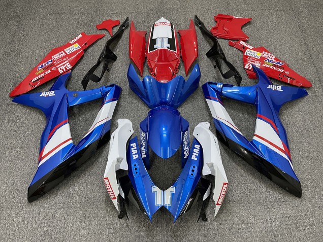 08-10 Estilo Personalizado Rojo Azul & Blanco Brillante GSXR 600-750 Carenados Moto 08-10 Estilo Personalizado Rojo Azul & Blanco Brillante GSXR 600-750 Carenados Moto