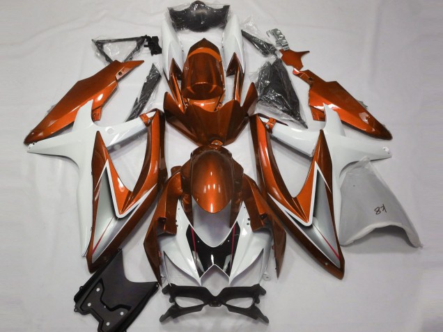 08-10 Naranja Brillante & Blanco GSXR 600-750 Carenados Moto 08-10 Naranja Brillante & Blanco GSXR 600-750 Carenados Moto