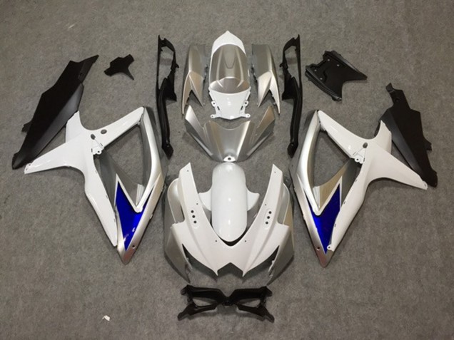 08-10 Plata Blanco Azul GSXR 600-750 Carenados Moto 08-10 Plata Blanco Azul GSXR 600-750 Carenados Moto