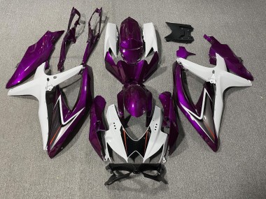 08-10 Púrpura Brillante & Blanco GSXR 600-750 Carenados Moto