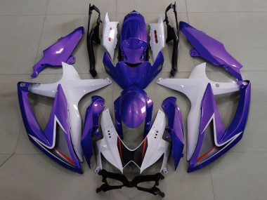 08-10 Púrpura Brillante & Blanco GSXR 600-750 Carenados Moto