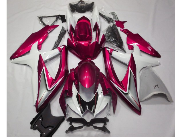 08-10 Rojo Brillante & Blanco GSXR 600-750 Carenados Moto 08-10 Rojo Brillante & Blanco GSXR 600-750 Carenados Moto
