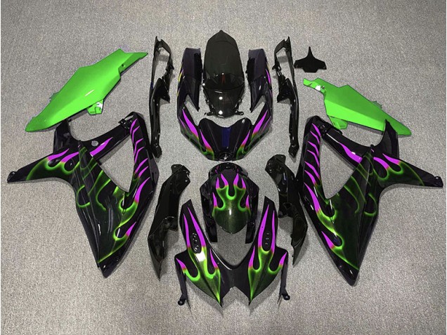 08-10 Verde & Magenta Llama GSXR 600-750 Carenados Moto 08-10 Verde & Magenta Llama GSXR 600-750 Carenados Moto