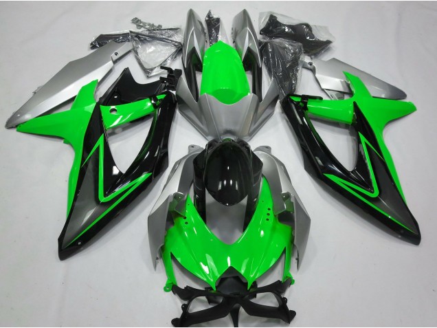 08-10 Verde & Plata GSXR 600-750 Carenados Moto 08-10 Verde & Plata GSXR 600-750 Carenados Moto