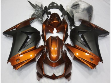 08-12 Naranja & Negro Mate Ninja 250 Carenados Moto
