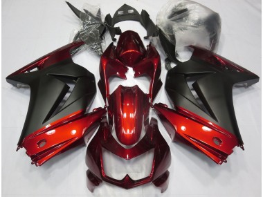 08-12 Rojo & Negro Mate Ninja 250 Carenados Moto