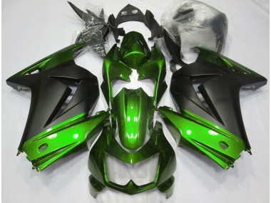 08-12 Verde & Negro Mate Ninja 250 Carenados Moto