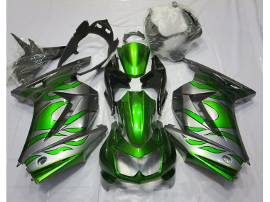08-12 Verde & Plata Llama Ninja 250 Carenados Moto
