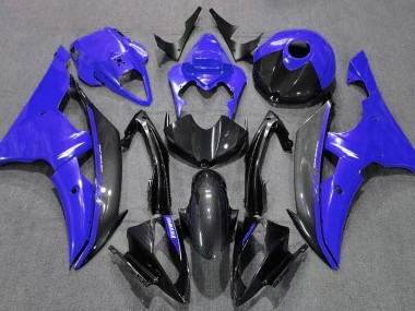 08-16 Azul Brillante & Fibra De Carbono R6 Carenados Moto