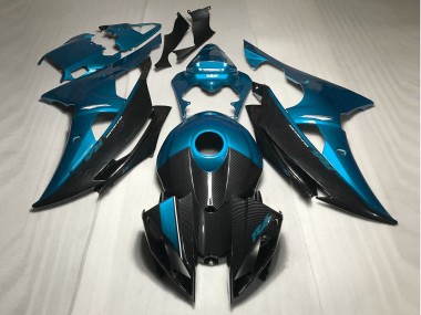 08-16 Azul Claro Con Estilo Fibra De Carbono R6 Carenados Moto