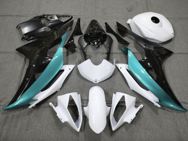 08-16 Azul Claro Personalizado En Blanco & Negro R6 Carenados Moto