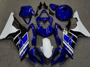 08-16 Azul Oscuro & Blanco Personalizado R6 Carenados Moto