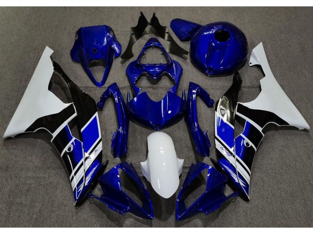 08-16 Azul Oscuro & Blanco Personalizado R6 Carenados Moto 08-16 Azul Oscuro & Blanco Personalizado R6 Carenados Moto