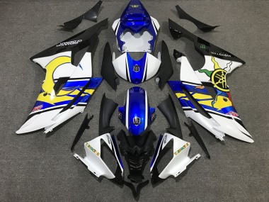 08-16 Blanco & Azul Personalizado R6 Carenados Moto