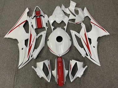 08-16 Blanco Brillante & Rojo R6 Carenados Moto