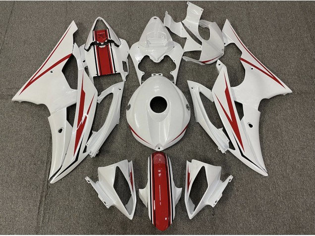08-16 Blanco Brillante & Rojo R6 Carenados Moto 08-16 Blanco Brillante & Rojo R6 Carenados Moto