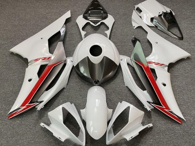 08-16 Blanco Brillo Plata & Rojo R6 Carenados Moto