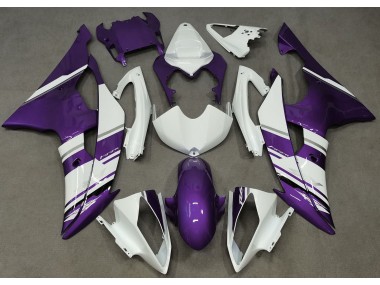 08-16 Estilo Blanco Brillante & Morado OEM R6 Carenados Moto