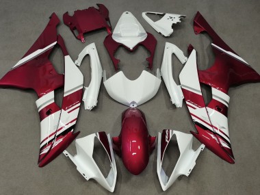 08-16 Estilo Blanco Brillante & Rojo OEM R6 Carenados Moto